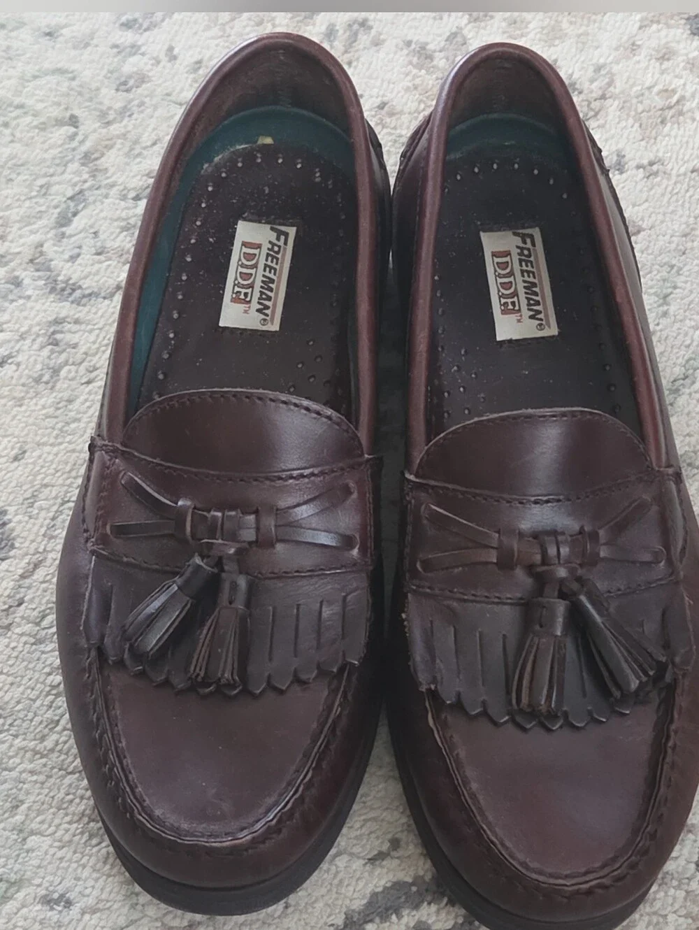 Freeman DDF Men’s Brown Leather Tasseled Loafers Casual/Dress Shoes Size 9.5 M